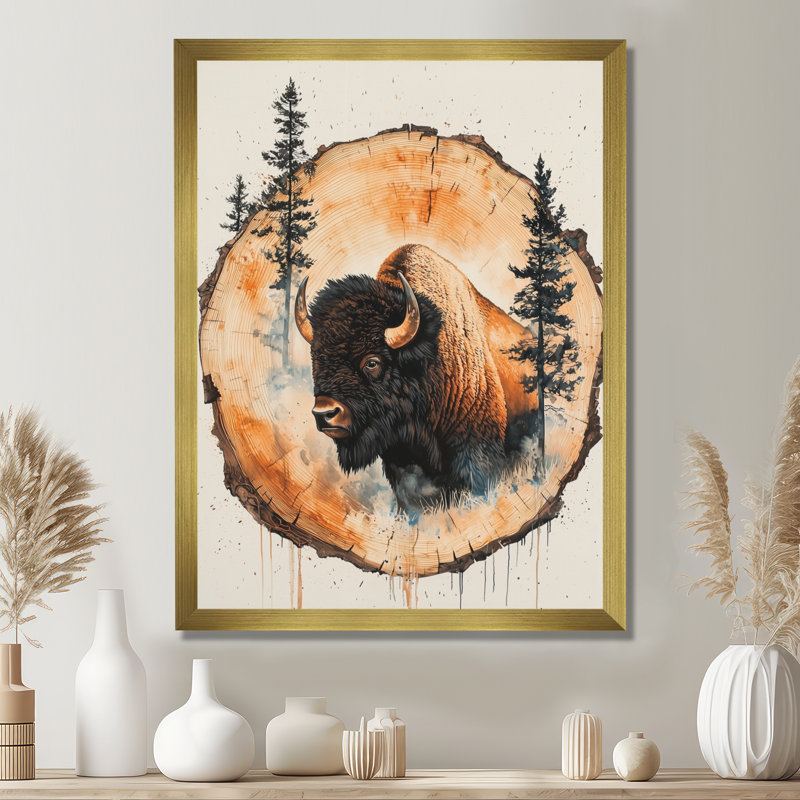 Ghida - Animals Wall Art Prints, 32" H x 24" W, Single Picture Framed Print, Gold