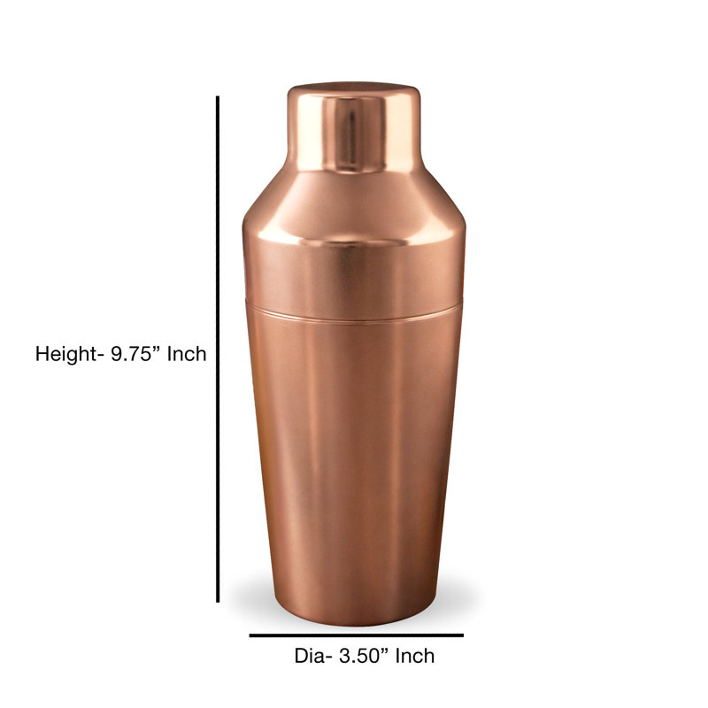 Shaker à cocktail en acier inoxydable | Finition cuivre | Outil de bar | Mélangeur de boissons de qualité supérieure pour les bars à la maison, les fêtes et l'utilisation professionnelle