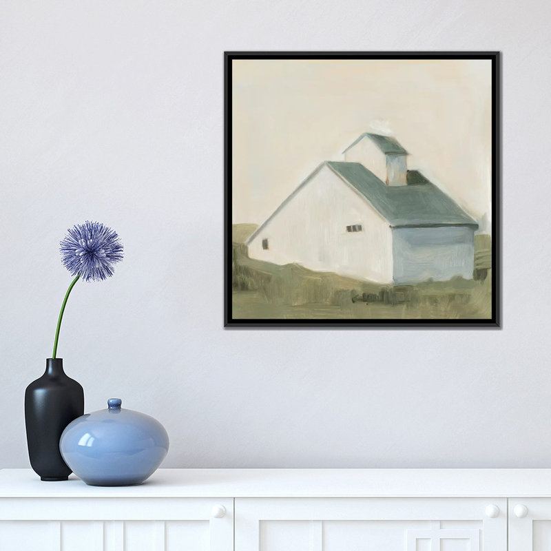 « serene grange i », reproduction sur toile, H 18 po x l 18 po x P 1,5 po, Toile avec cadre noir, Pas de tapis