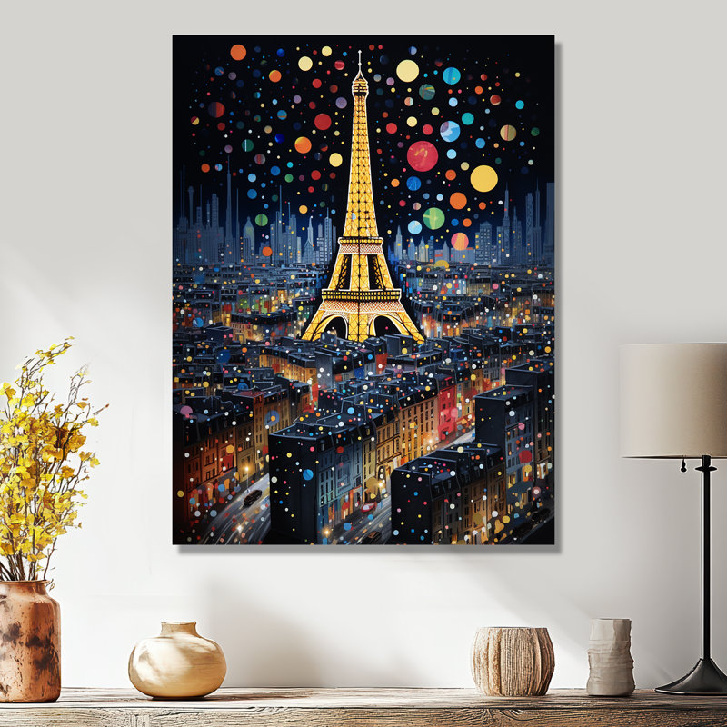 «New Year Fireworks Paris Eiffel Tower I - City Paris», reproduction d'art, H 40 po x l 30 po, Sans cadre