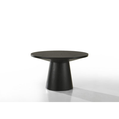 Table basse ronde noire l 29 po avec base piédestal