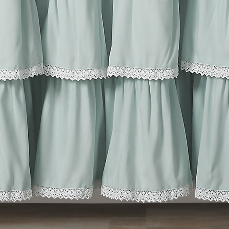 Lace Ruffle Shower Curtain, 72'' H x 72'' W, Blue