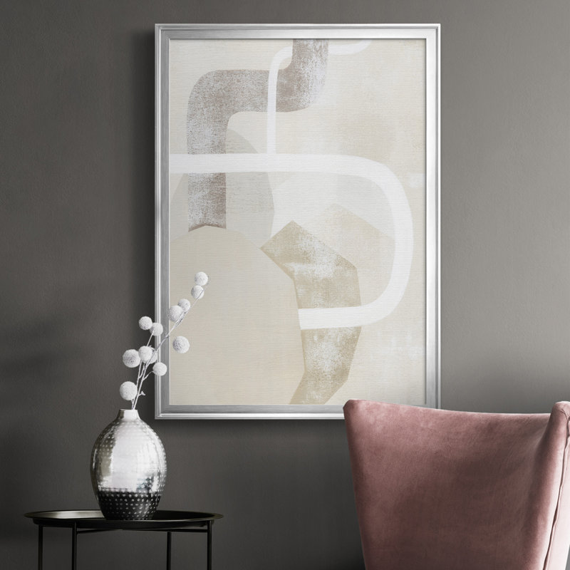 Quiet Affection I, toile encadrée de qualité supérieure - prête à être accrochée, Argent, H 42,5 po x l 30,5 po x P 1 po