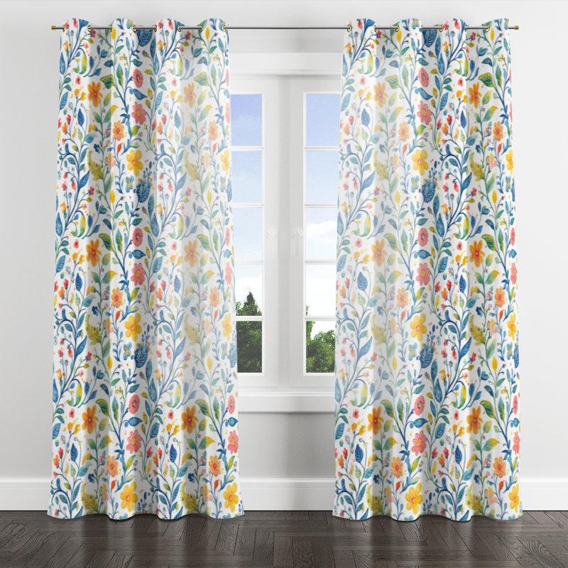 Rideau en velours Boho, L 52 po x L 95 po, Œillets dorés