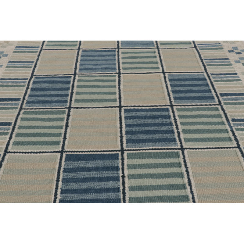 Scandinavian Wool Geometric Area Rug, Rectangle 9' x 12'