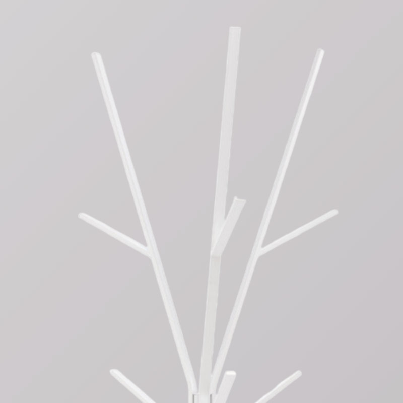 Seranay Contemporary White Metal Free Standing Coat Rack with 6 Hooks for Entryway or Bedroom
