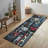 Decorative Thin Non-Woven Rug with Intricate Floral and Geometric Design for Indoor Use in Vibrant Colors-126636069