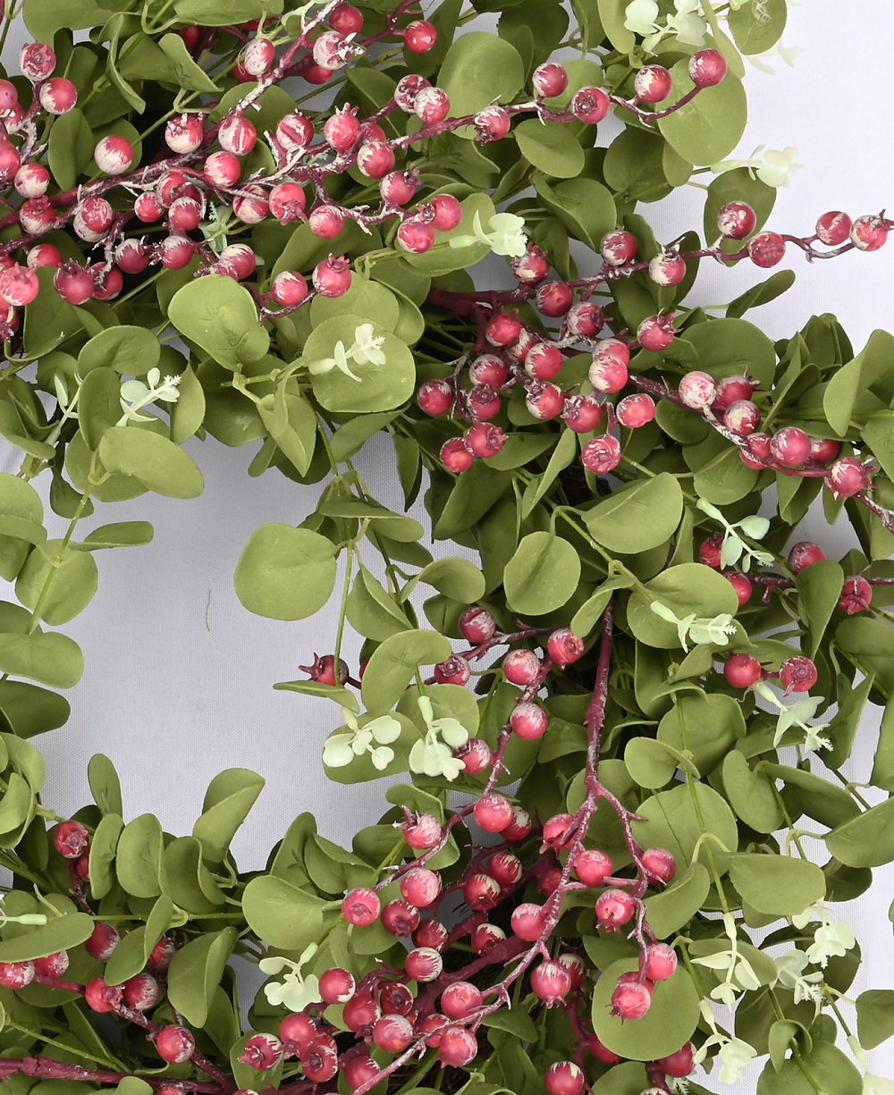 24" Handcrafted Eucalyptus and Berry Everyday Wreath, Purple/Green