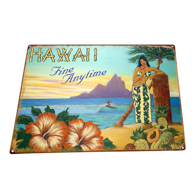 Hawaii Fine Anytime Wahine sur impression métallique