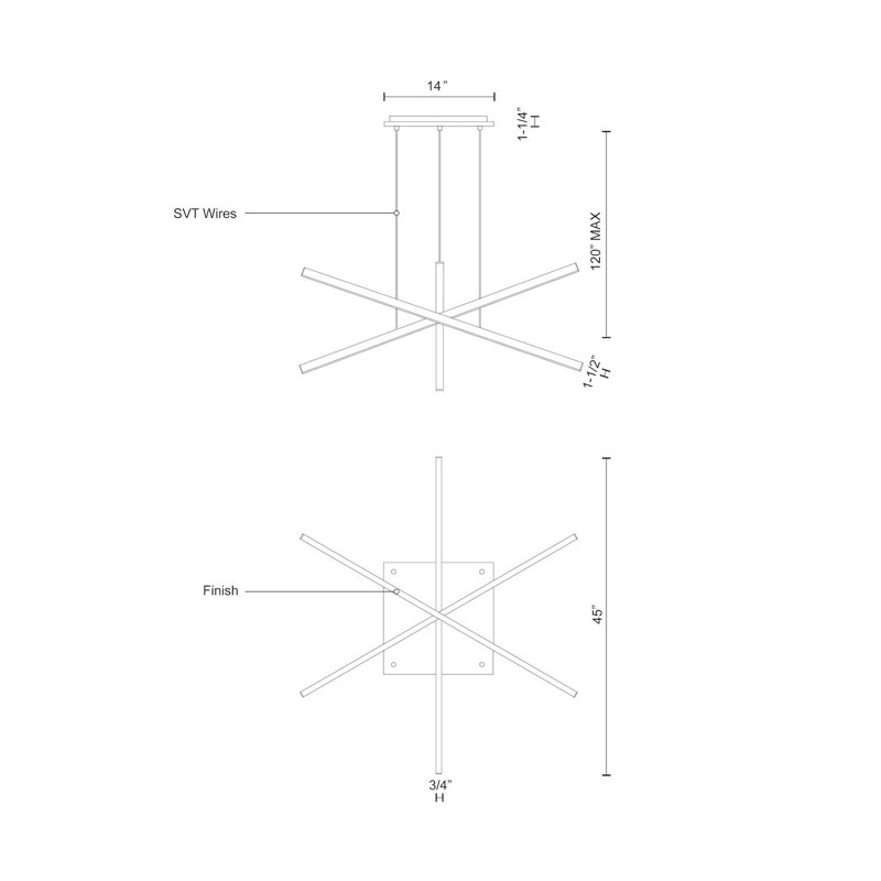 Vega 3 - Light LED Pendant, Black Matte
