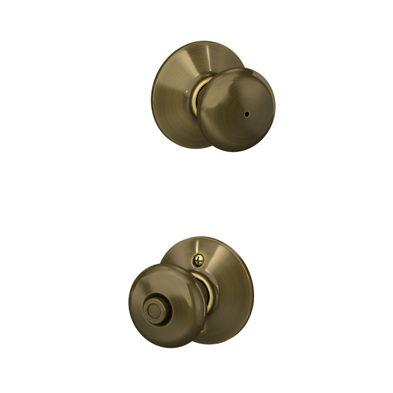 Plymouth Bed and Bath Knob, Antique Brass