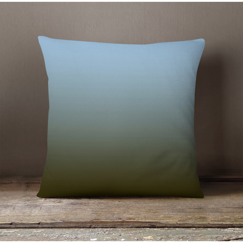 Throw Pillow With Insert, Blue/Green Ombre 6, 20"H x 20"W