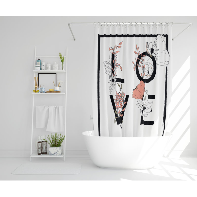 Clardy Polyester Shower Curtain, 168cm H x 168cm W