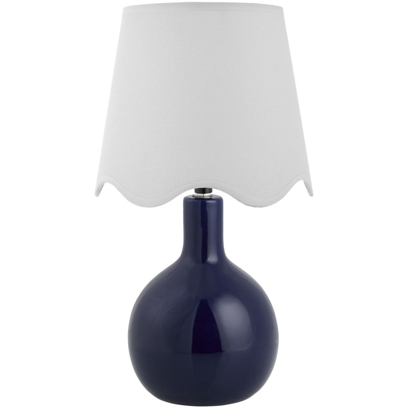 Lampe de table Canvey Maura, Marine, Blanc, H 15 po x l 9 po x P 9 po