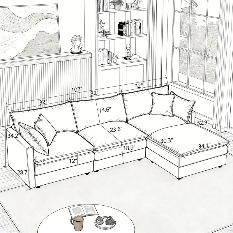 Canapé-lit 3 places confortable avec repose-pieds mobile, Vert