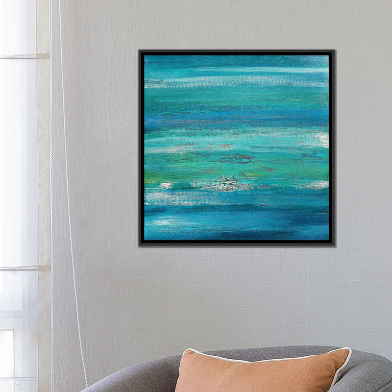 «Fluidité», reproduction d'art sur toile, H 18 po x l 18 po x P 1,5 po, Toile encadrée noire, Pas de tapis