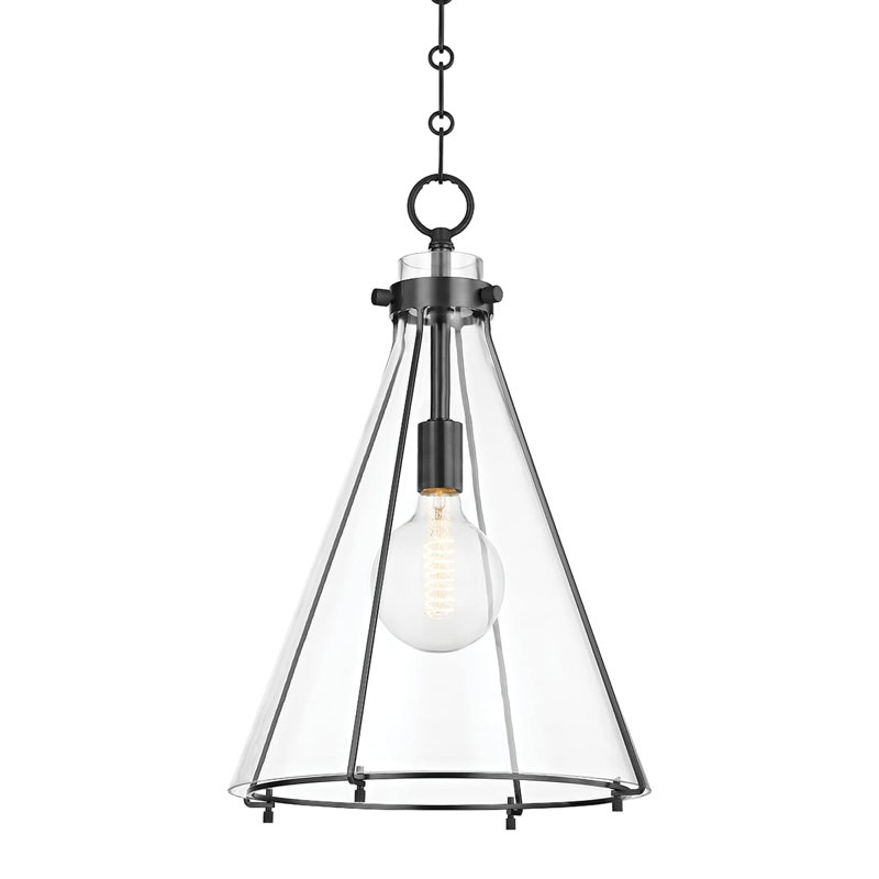 Eldridge 1 Light Pendant - Conical, Old Bronze