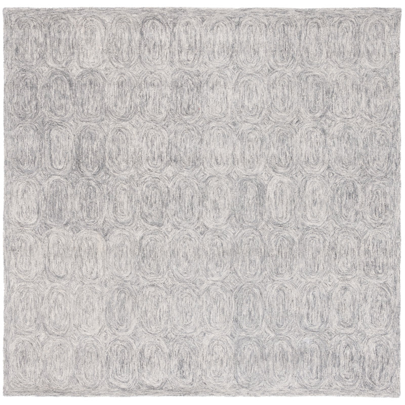 Ashford Hand Tufted Wool And Cotton With Latex Abstract Rug, Square 6'