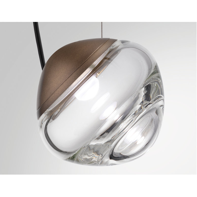 Pure Suspension Crystal Transparent Matt Bronze 2 L32cc Ul, Matte Bronze, Crystal Transparent, 2700 Kelvins