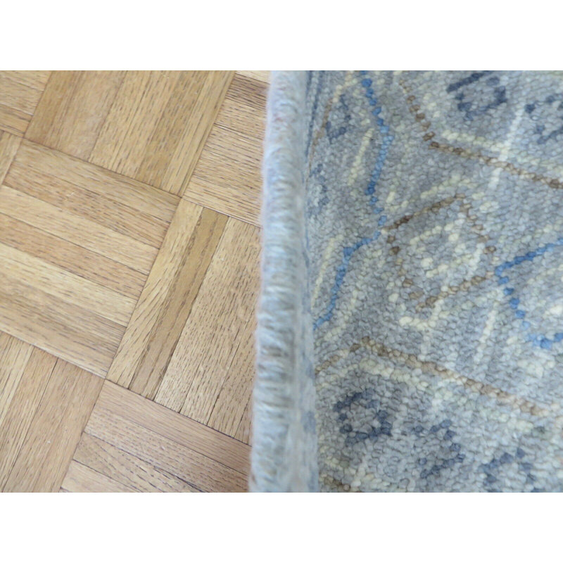 Tapis oriental gris noué à la main 3 pi 1 po x 3 pi 1 po Oushak 995D2332C3FF464489C4249F7712E98E