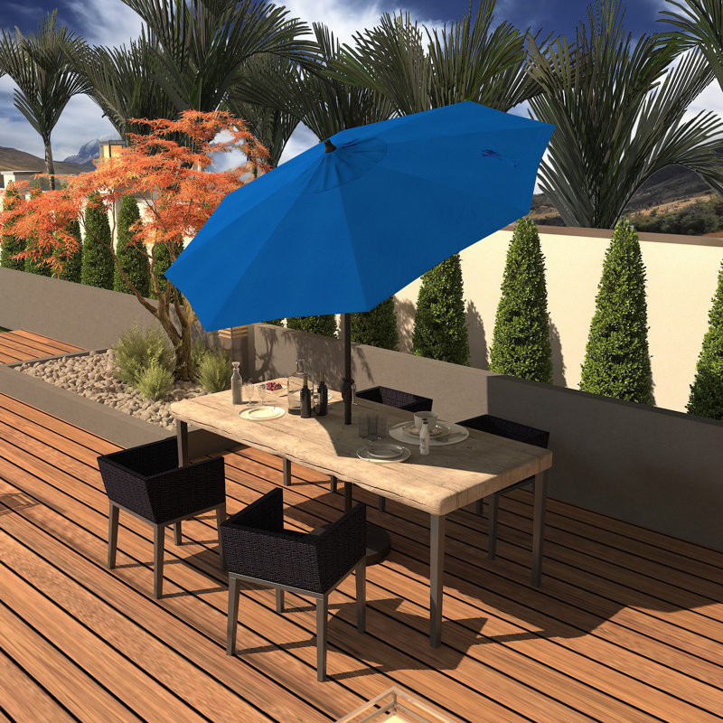 Parasol de marché octogonal Loudean, Bleu pacifique - Pacifica