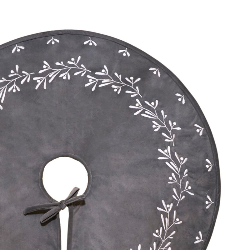 Slate Velvet Mistletoe Tree Skirt D80cm