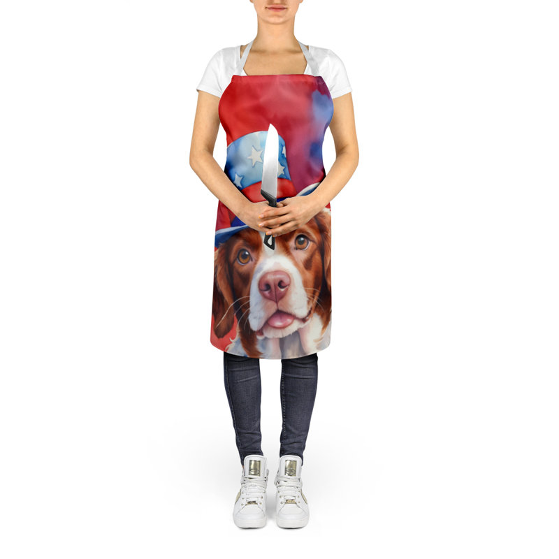 Patriotic American Apron, Brittany Spaniel