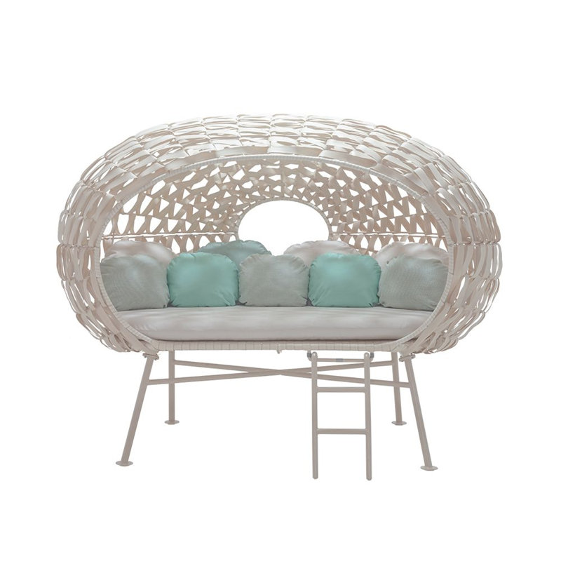 Outdoor 6 - Seat Patio Daybed, Canvas Canvas, Whitewash