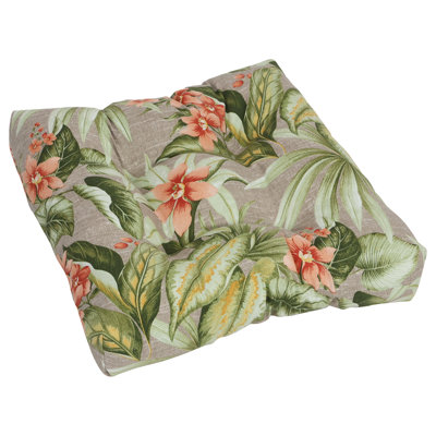 19-Inch Square Outdoor Tufted Dining Chair Cushion