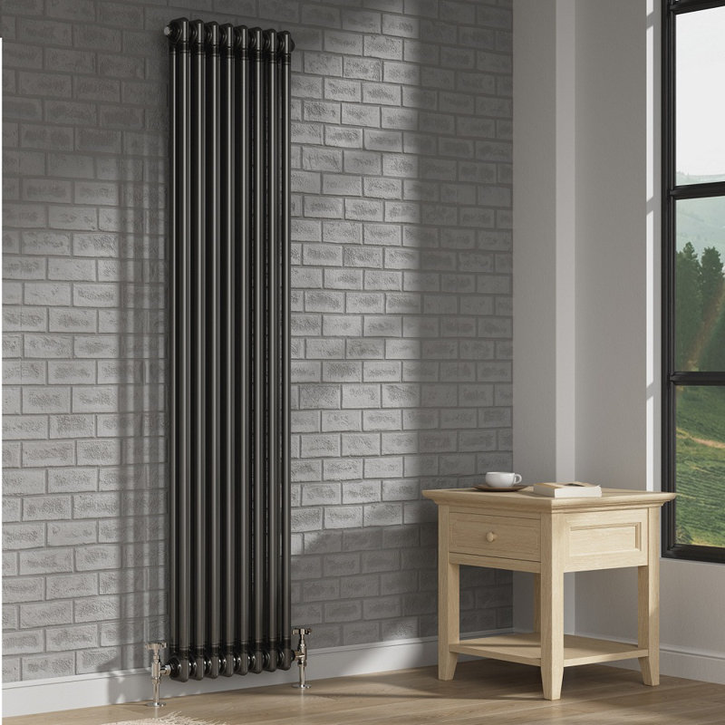 iBathUK Helena MKII Raw Metal radiator-Raw Metal, 2, 1800cm H x 380cm W x 70cm D