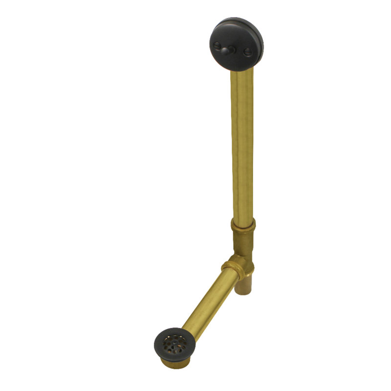 Kingston Brass Made To Match Brass Tub Waste and Overflow with Grid Strainer, 18" Trip Lever, Brushed Nickel