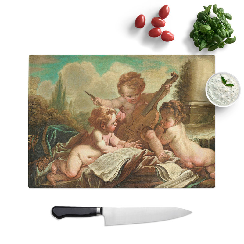 Three Cupids by Francois Boucher Chopping Board, 0.4cm H x 20cm W x 28.5cm L