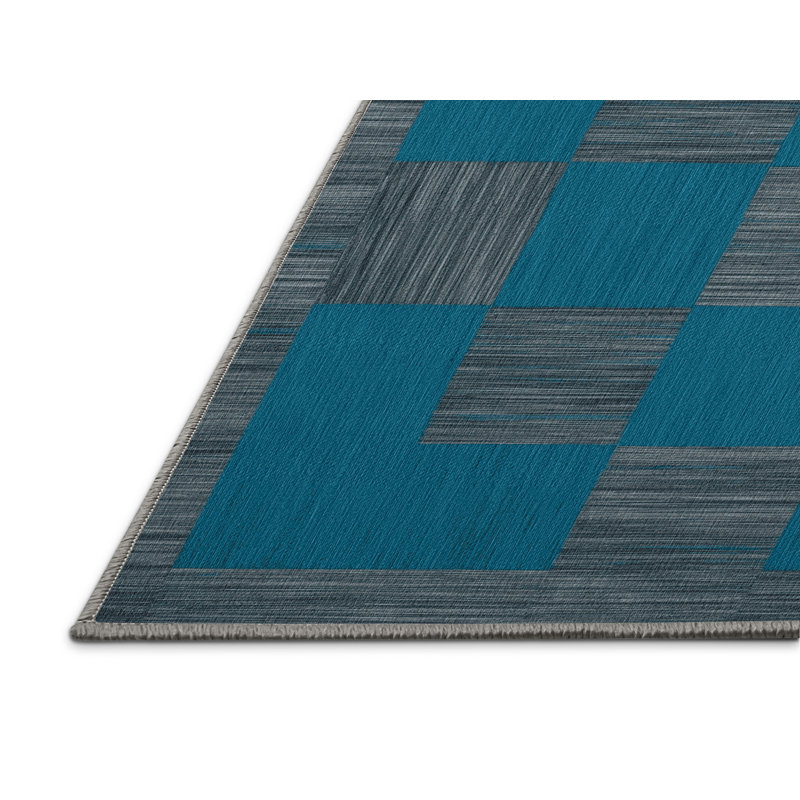 Tapis vert à carreaux lavable à la machine, Carré 6 pi