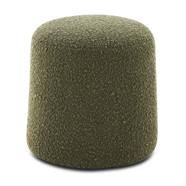 Jaxx Ellis Pouf - Modern Shearling Faux-Lamb Plush Fleece Ottoman - Oval - Smoke