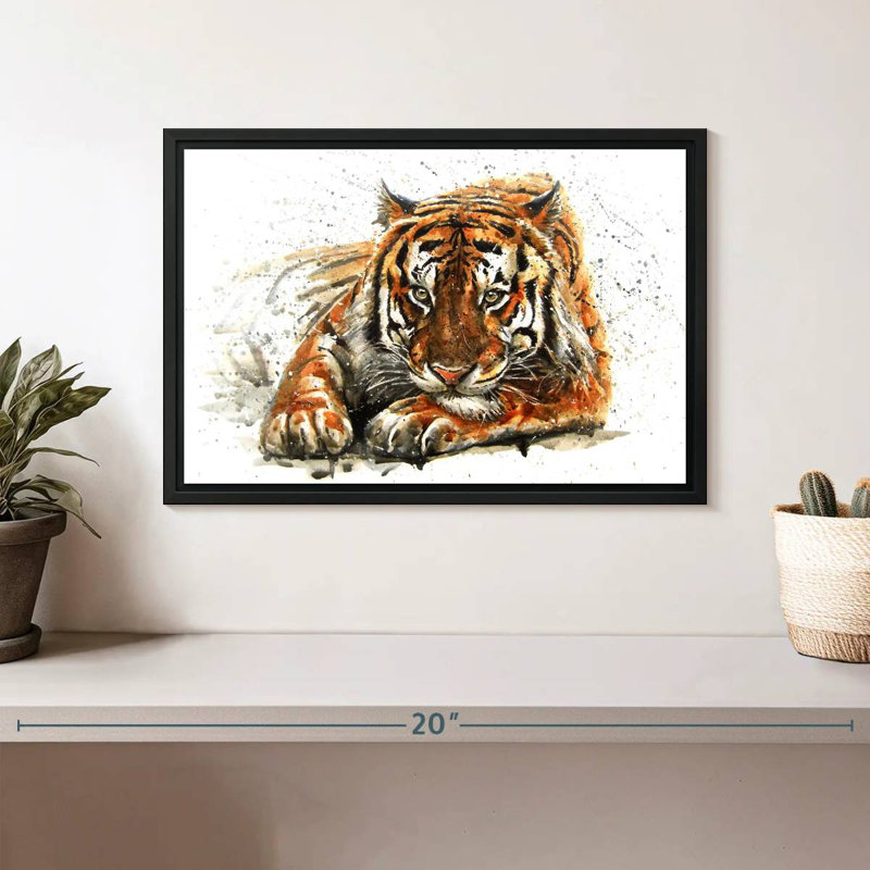 Tigre du Bengale qui se prélasse, H 9 po x l 13 po