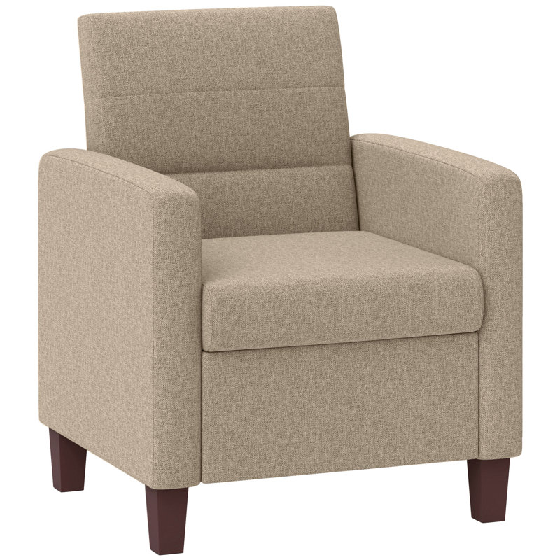 Fauteuil moderne en tissu avec coussins antidérapants, Polyester à 100 % de couleur brune