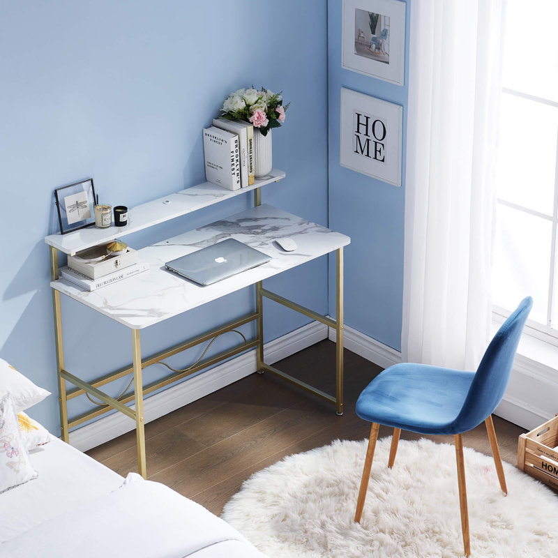 Armenta White Makeup Vanity Desk with Mirror