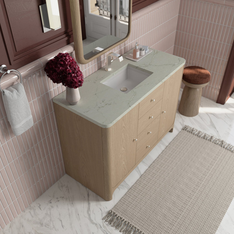 Gracyn 47.75'' W Single Vanity, Victorian Silver Quartz, Coastal Driftwood