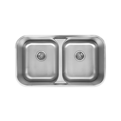 32-1/4" Double Equal Bowl Undermount Sink