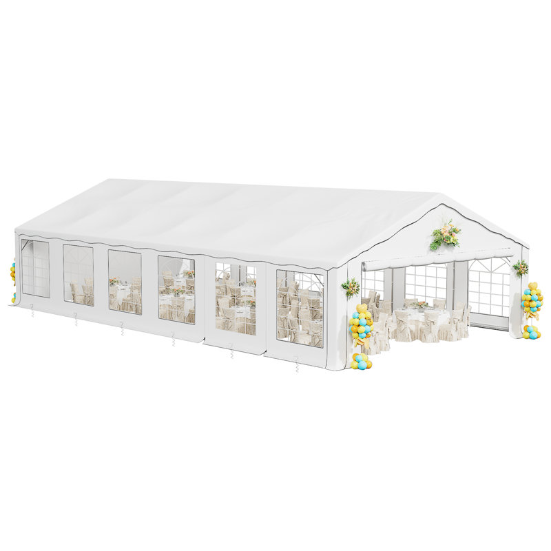 20 pi L 40 pi. Tente de patio avec paroi latérale amovible pour cour arrière, auvent de mariage extérieur