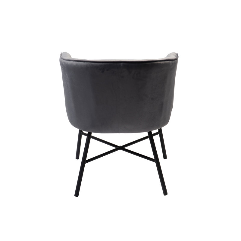 Daevin 17.34'' H Velvet Upholstered Armchair, Dark Gray