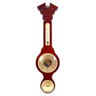 THB9392 Wall Hanging Household Weather Station Barometer Thermometer Hygrometer, 128mm (Gold) - THB9392 128mm Gold