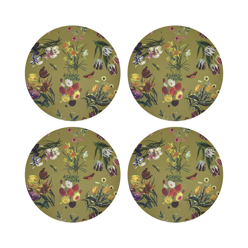 Flora Fauna Pebble 16" Vinyl Placemat, Acid