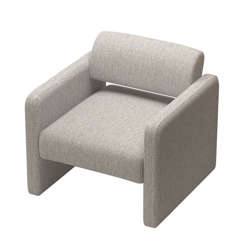 Fauteuil d'appoint rembourré Chien, Lin beige
