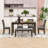 6-Piece Wood Dining Set with Rectangular Table, Bench and 4 Upholstered Chairs