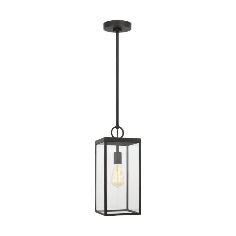 Howell Outdoor Hanging Lantern, Textured Black