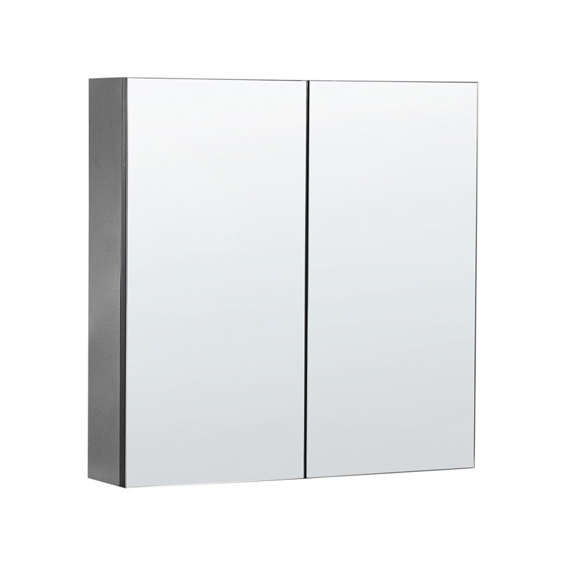 Rodricas W H Wall Mounted Required Framed Medicine Cabinet Mirror Fixed, 23.60cm H x 23.60cm W x 5.50cm D