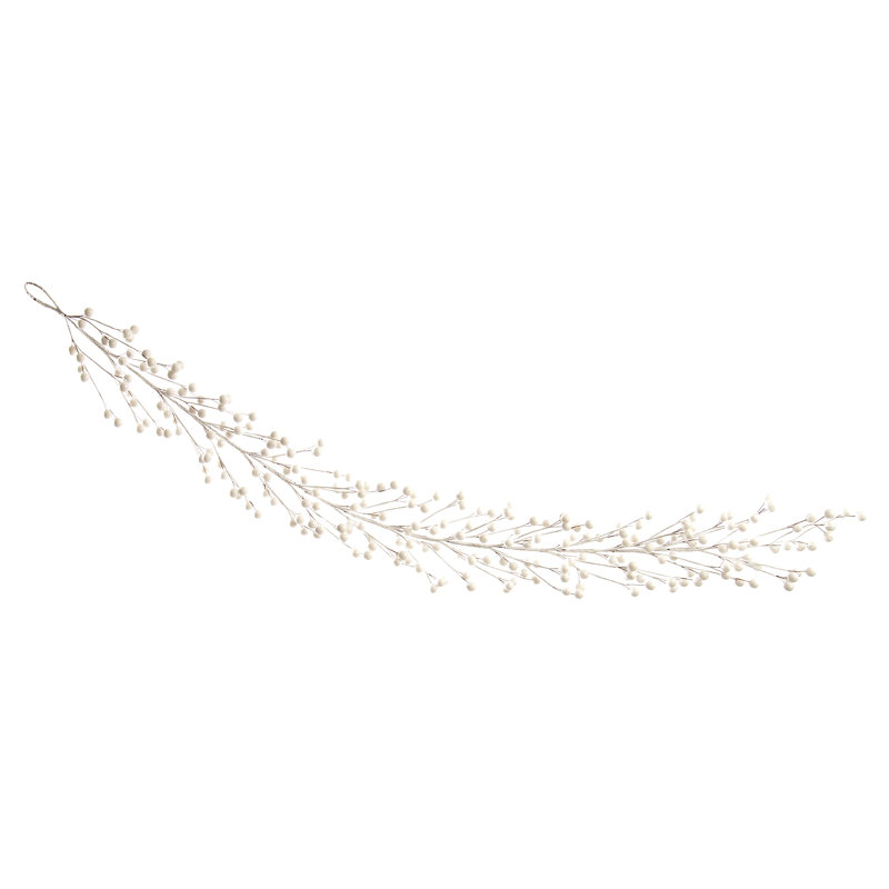 130cm Faux Berry Garland, White