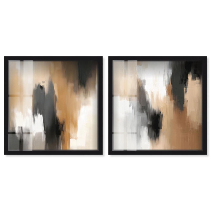 Décoration murale désertique de luxe Boho par Art Remedy, H 25 po x l 25 po, Noir