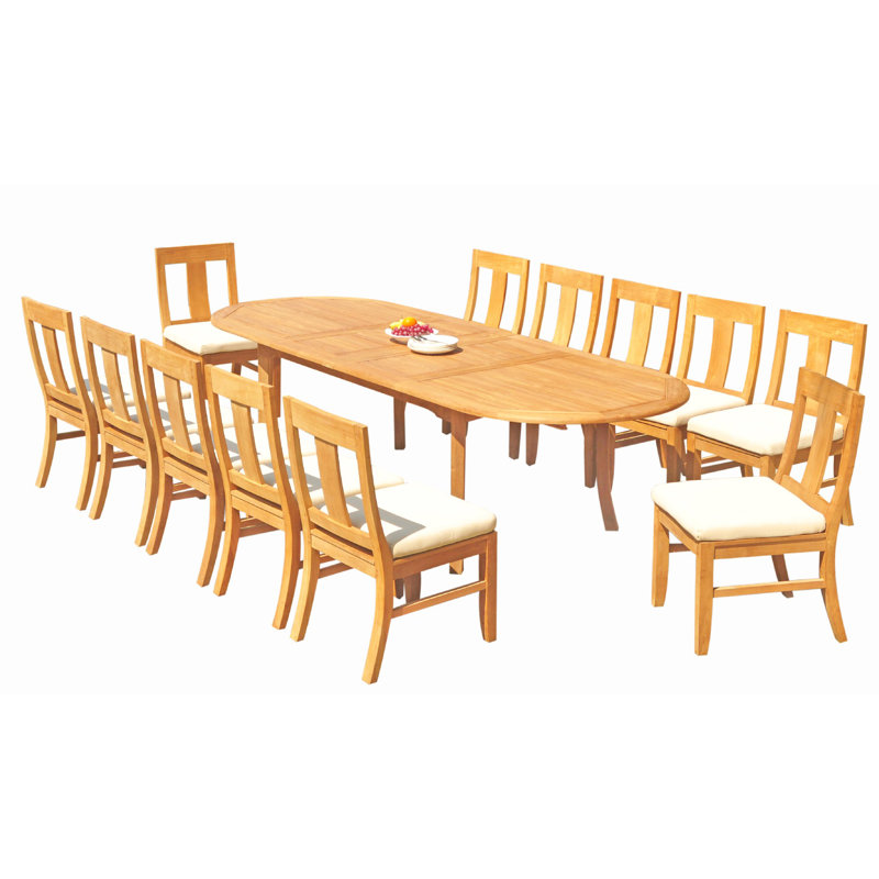 Osborne Outdoor 13 - Piece Teak Dining Set, 4, 30.5" H x 82" L x 40" W